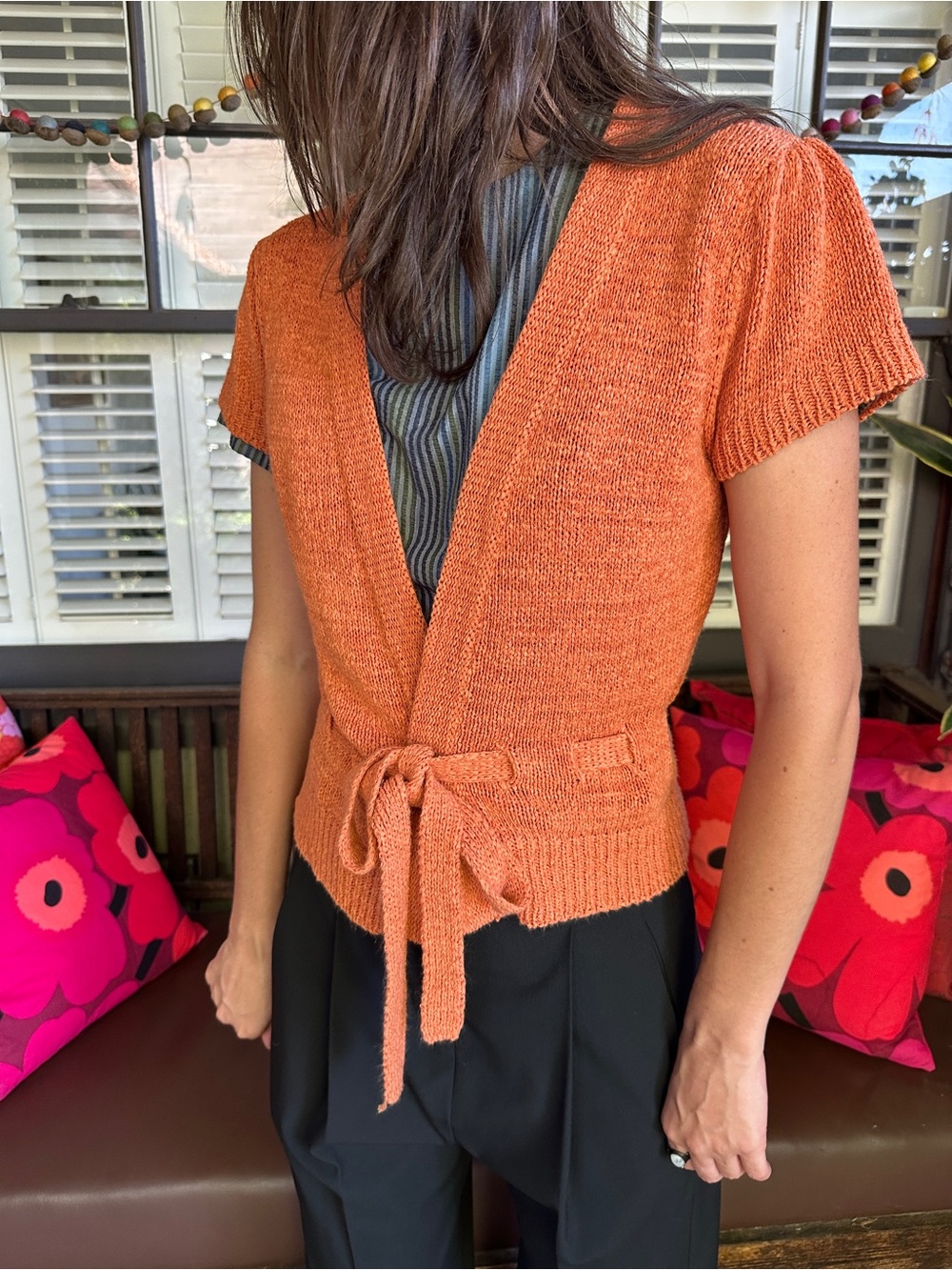 Vintage Willi Smith short sleeved wrap sweater